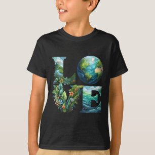 Love Earth Day Planet Nature 2025 Environmental Ec T-Shirt