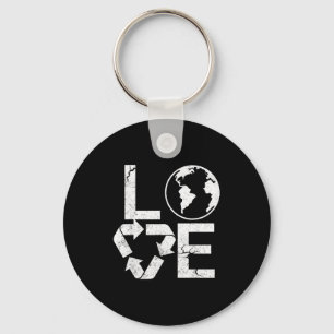 Love Earth Recycle Symbol Eco-friendly Earth Day D Keychain