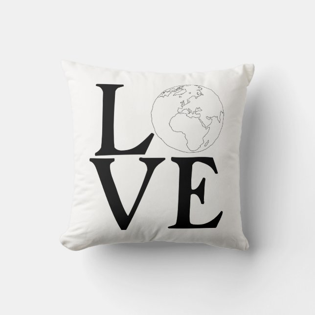 Love Earth! Throw Pillow (Front)
