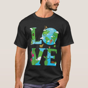 Love Earth World Planet Day Environmental Animal T-Shirt