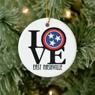 LOVE East Nashville Tennessee Ceramic Ornament