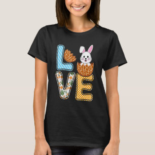 Love Easter Bunny Egg Giraffe Print Cute Bunny Kid T-Shirt