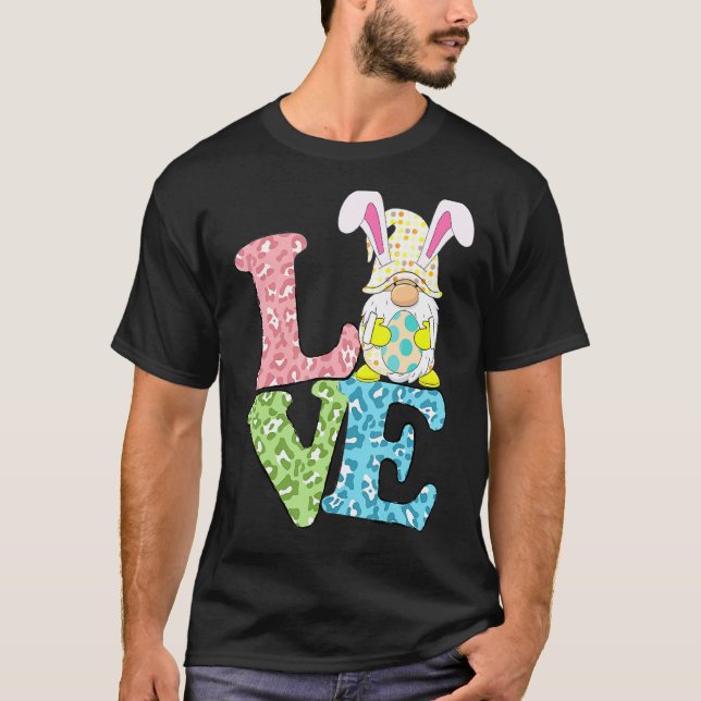 Love Easter Bunny Egg Gnome T-Shirt (Front)
