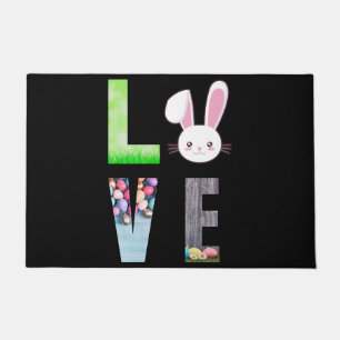 Love Easter - Easter Bunny - Easter Egg   Doormat