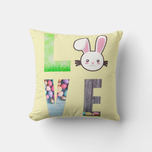 Love Easter - Easter Bunny - Easter Egg Throw Pillow