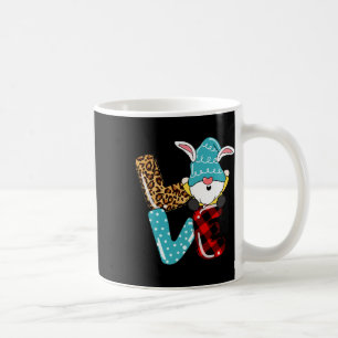 Love Easter Gnome Leopard Plaid Love Easter Gnome Coffee Mug