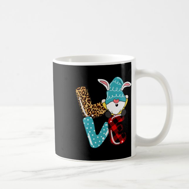 Love Easter Gnome Leopard Plaid Love Easter Gnome  Coffee Mug (Right)