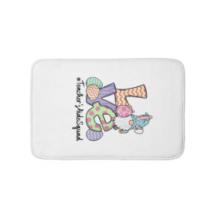 Love Easter Teacher's Aide Gnomes Teacher Easter 2 Bath Mat