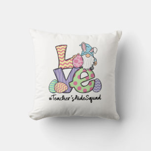 Love Easter Teacher's Aide Gnomes Teacher Easter 2 Throw Pillow