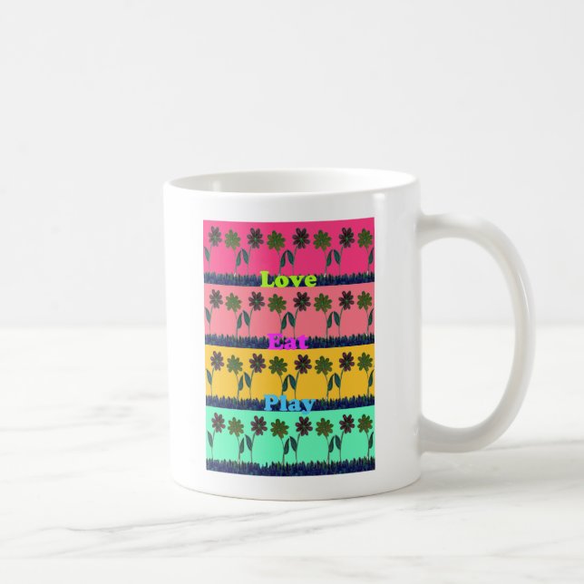 Love Eat Play Art Print Coffee Mug (Right)