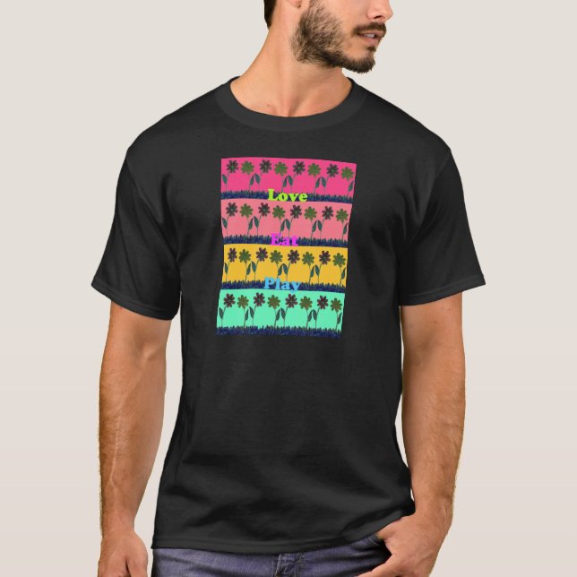 Love Eat Play Art Print T-Shirt (Front)