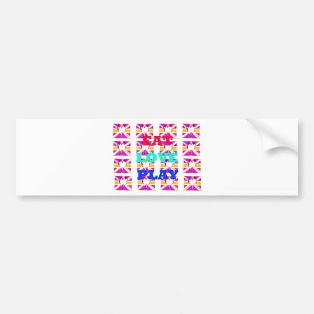 Love  Eat Play Heart Hakuna Matata colours.png Bumper Sticker (Front)