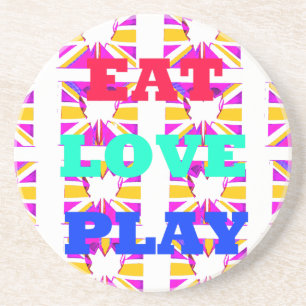 Love  Eat Play Heart Hakuna Matata colours.png Coaster