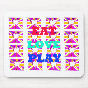 Love Eat Play Heart Hakuna Matata colours.png Mouse Pad
