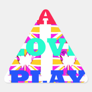Love  Eat Play Heart Hakuna Matata colours.png Triangle Sticker