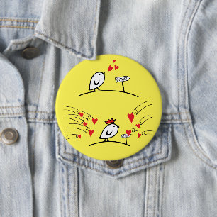 LOVE ECHO - Comic Birds Tweetlercools 1 4 Inch Round Button