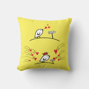 LOVE ECHO - Comic Birds Tweetlercools 1 Throw Pillow