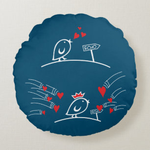 LOVE ECHO - Comic Birds Tweetlercools 2 Round Pillow
