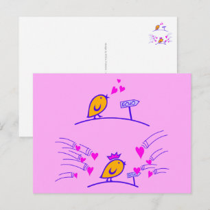 LOVE ECHO - Comic Birds Tweetlercools 3 Postcard