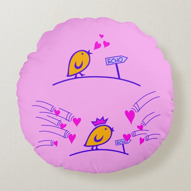 LOVE ECHO - Comic Birds Tweetlercools 3 Round Pillow (Front)