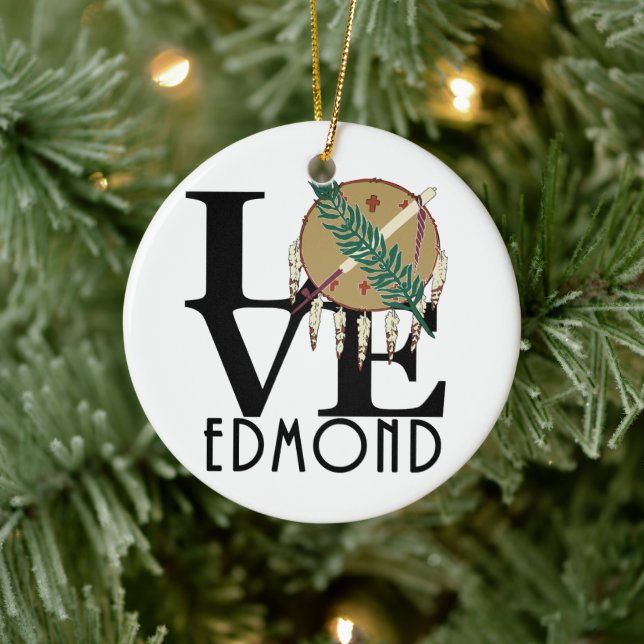 LOVE Edmond Oklahoma Ceramic Ornament (Tree)