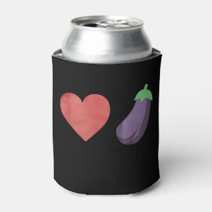 Love Eggplant Funny Gay LGBTQ Pride Can Cooler