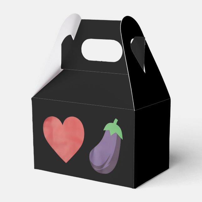 Love Eggplant Funny Gay LGBTQ Pride Favor Box (Front Side)