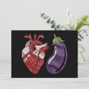 Love Eggplant Funny Gay Pride Humor LGBTQ Joke Invitation