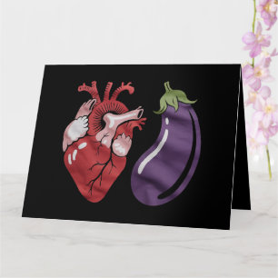 Love Eggplant Funny Gay Pride Humour LGBTQ Joke Card