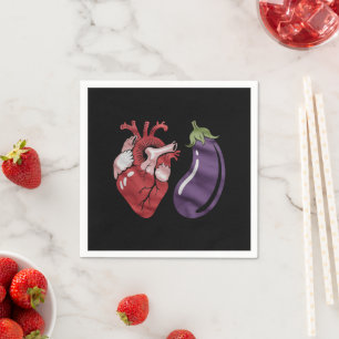 Love Eggplant Funny Gay Pride Humour LGBTQ Joke Napkin
