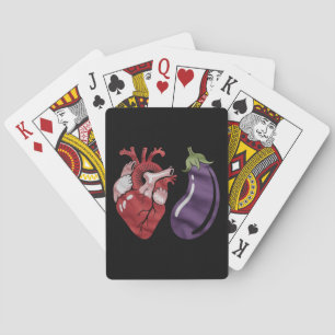 Love Eggplant Funny Gay Pride Humour LGBTQ Joke Playing Cards