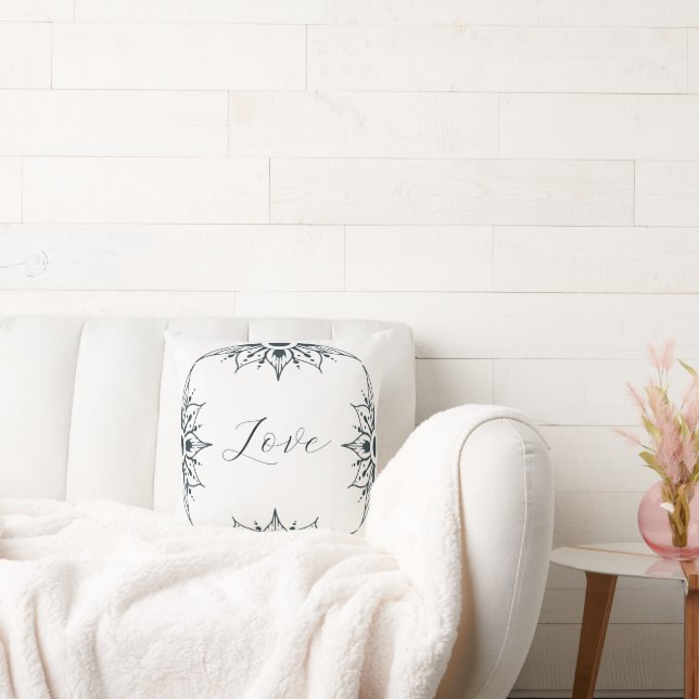 Love Elegant and Minimalist Throw Pillow (Couch)