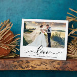 Love Elegant Black Script Wedding Photo Plaque<br><div class="desc">Wedding Love Elegant Black Calligraphy Script Photo Plaque</div>