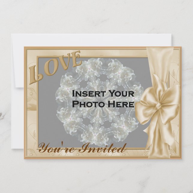 Love Elegant Frame Photo Bridal Shower  Invitation (Front)