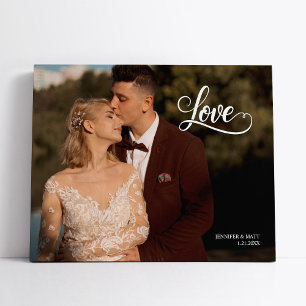 Love Elegant Script Wedding Photo Wall Art
