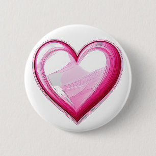 LOVE element Cute 3D SNS i love you pink heart 2 Inch Round Button