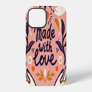 Love elements: vintage pink composition. iPhone 12 case
