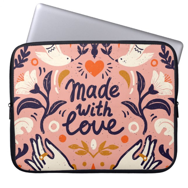 Love elements: vintage pink composition. laptop sleeve (Front)