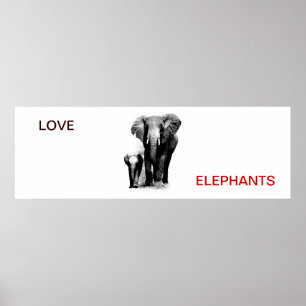 Love Elephant & Baby Elephant Poster