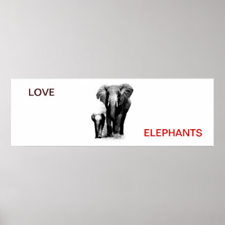 Love Elephant & Baby Elephant Poster
