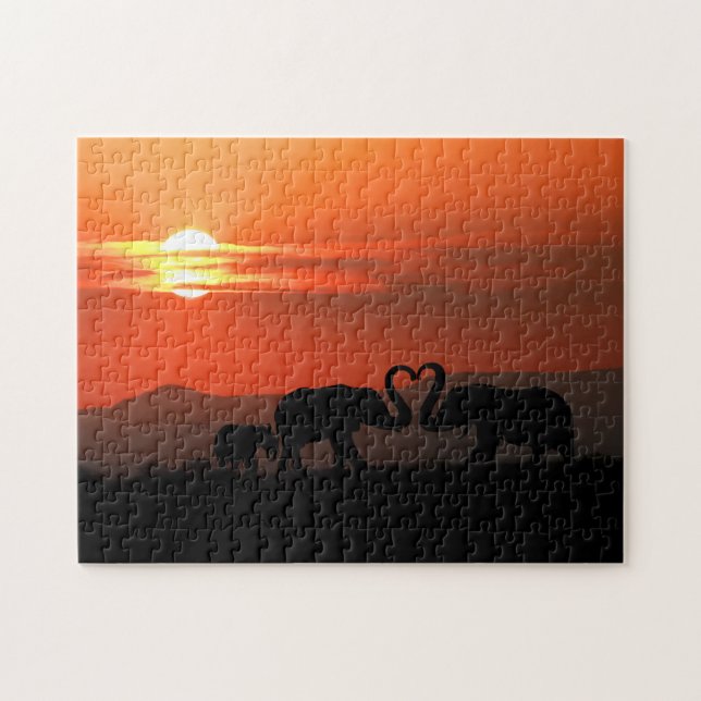Love Elephant Family, Jigsaw Puzzle (Horizontal)