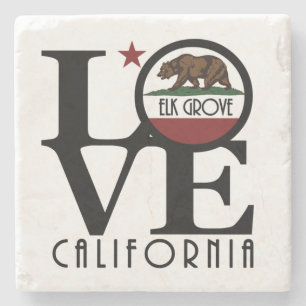 LOVE Elk Grove California Stone Coaster