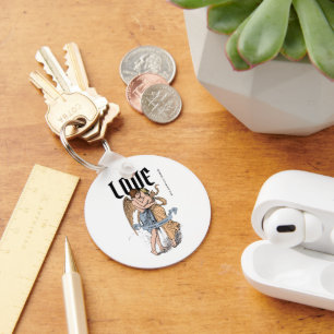 Love Embrace – Romantic Couple Illustration Keychain