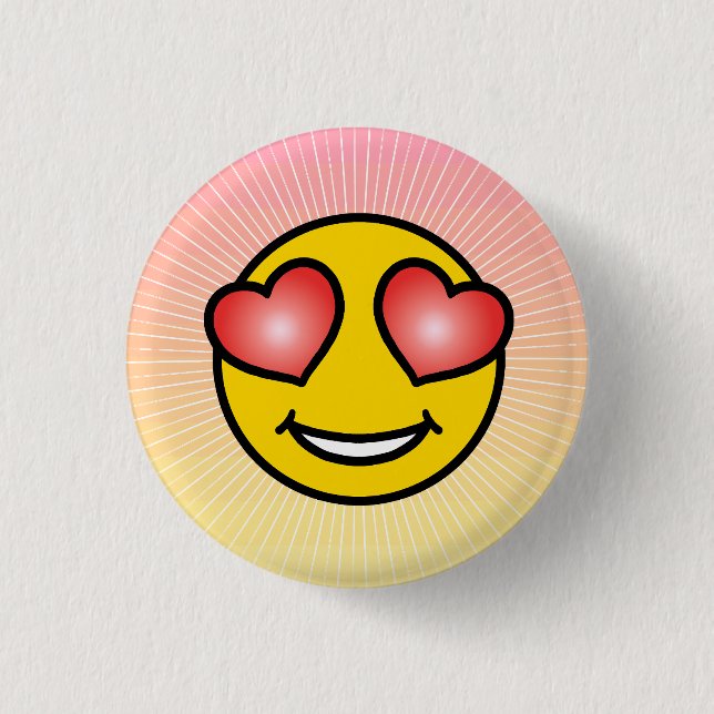 Love Emoji 1 Inch Round Button (Front)