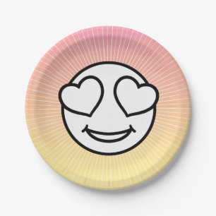 Love Emoji Sunset Paper Plate