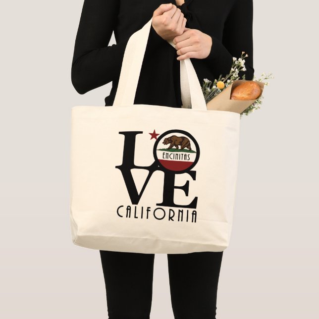 LOVE Encinitas California  Large Tote Bag (Front (Product))