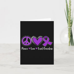 Love End Overdose Purple Ribbon Overdose Awareness Card