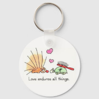 Love endures all things keychain