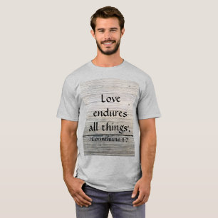 Love Endures Bible Écriture T-shirt Homme