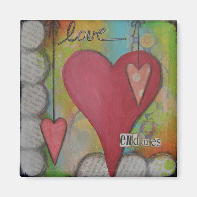 "Love Endures" Magnet d'art par Nancy Lefko (Devant)